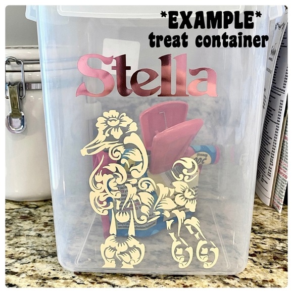 Fancy Poodle Decal Sticker Original Design in Metallic Rose Gold Dog Breed - Picture 5 of 9